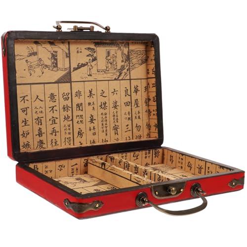 EXCEART Chinesische Mahjong-Aufbewahrungsbox Aus Holz Traditionelle Schatzkiste Mahjong-Fliesen Vintage-Behälter 1 Stück von EXCEART