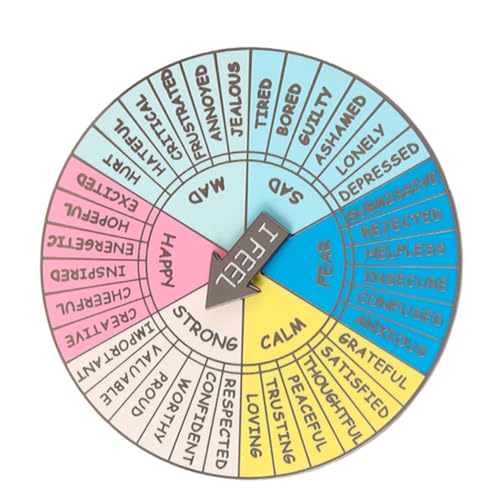 EXCEART Emotionsrad-Abzeichen bastelzeug handwerkskunst verkleidung Emotionsrad-Dekorationshandwerk Farbkreis Emotion-Rad-Abzeichen-Handwerk Gefühlsrad-Abzeichen-Plattenspieler Legierung von EXCEART