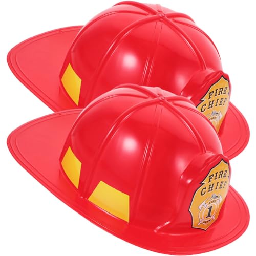 EXCEART Feuerwehrmann-Hut 2 Stück Erwachsene Feuerwehrmann-Hut Helm Feuerwehrmann-Party-Verkleidungshut Rollenspiel-Helme Für Erwachsene von EXCEART