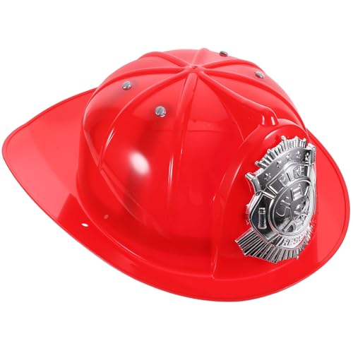 EXCEART Kinder-Feuerwehrmann-Helm Neuheit - Feuerwehrhelm für Kinder - Cosplay-Hut für Feuerwehrmann-Party & Halloween-Kostümzubehör - Rot EXCEART Kinder-Feuerwehrmann-Helm Neuheit - Feuerwehrhelm für Kinder - Cosplay-Hut für Feuerwehrmann-Party & Halloween-Kostümzubehör - Rot von EXCEART