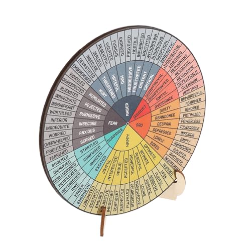 EXCEART Psychische Gesundheit Ornamente Emotionsrad Emotionsdiagramm Stimmungsdiagramm Ornament Emotion Wheel Sedative Emotion Wheel Diagramm. Emotionaler Raddesktop Gefühlsrad Holz von EXCEART