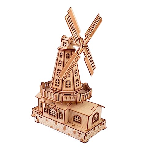EXCEART Rätsel Windmühlenpuzzle aus Holz Puzzle Windmühle Windmühlen-Puzzle selber Machen Windmühle Holzpuzzle gebaut Niederlande 3D Bambus von EXCEART