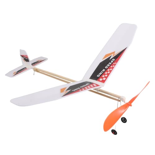 EXCEART Zusammengebautes Segelflugzeug Montagespielzeug Handstart Segelflugzeug Gummiband Gummiband Kit Pädagogisches Kinderspielzeug Gummibetriebenes Modell Gummibetriebenes von EXCEART