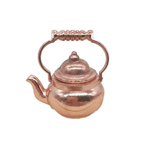 Puppenstubenmöbel Mini-Wasserkocher Mini-Wassertopf mit zu Öffnendem Deckel Puppenstuben-Mini-Küchenaccessoire von EXCEART