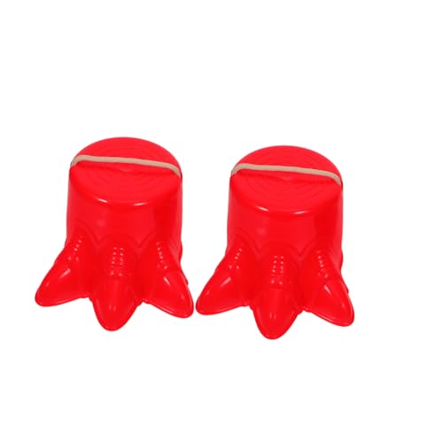 EXHUMKY 2Stücke Stelzen für Outdoor Balance Training Rot mit Zufälligem Seil für Garten und Spielplatz Fördert Kooperation und Gleichgewichtssinn von EXHUMKY