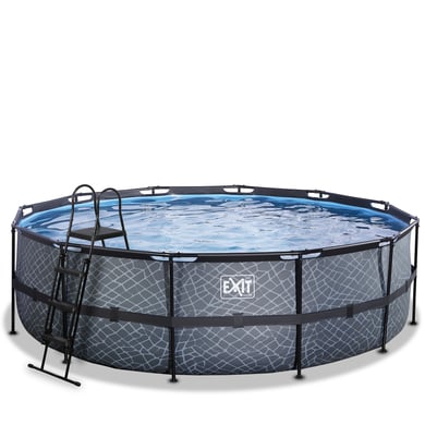 EXIT Frame Pool ø488x122cm (12v Filterpumpe) – Grau von EXIT Toys
