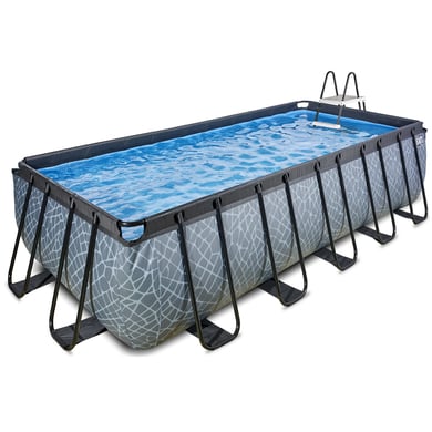 EXIT Stone Pool 540x250x122cm mit Sandfilterpumpe, grau von EXIT Toys