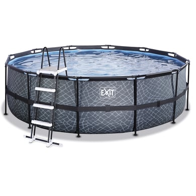 EXIT Stone Pool ø450x122cm mit Sandfilterpumpe, grau von EXIT Toys