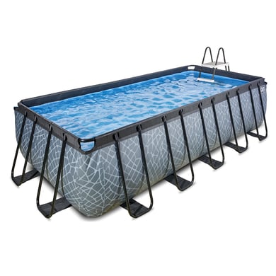 EXIT Stone Pool 540x250x122cm mit Sandfilterpumpe, grau von EXIT Toys