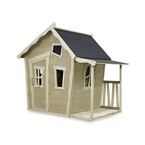 EXIT Toys Crooky 150 Holzspielhaus für Draußen - Mit Veranda - Gartenhaus aus Holz für Kinder mit wasserdichtem Dach - Einfache Montage - 100% FSC Zedernholz - 208x145x171cm - Graubeige EXIT Toys Crooky 150 Holzspielhaus für Draußen - Mit Veranda - Gartenhaus aus Holz für Kinder mit wasserdichtem Dach - Einfache Montage - 100% FSC Zedernholz - 208x145x171cm - Graubeige von EXIT TOYS