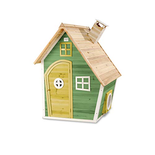 EXIT Toys Fantasia 100 Holzspielhaus für Draußen - Mit Schornstein - Gartenhaus aus Holz für Kinder - Einfache Montage - 100% FSC Zedernholz - TÜV-Zertifiziert - 128x108x171cm - Grün EXIT Toys Fantasia 100 Holzspielhaus für Draußen - Mit Schornstein - Gartenhaus aus Holz für Kinder - Einfache Montage - 100% FSC Zedernholz - TÜV-Zertifiziert - 128x108x171cm - Grün von EXIT TOYS