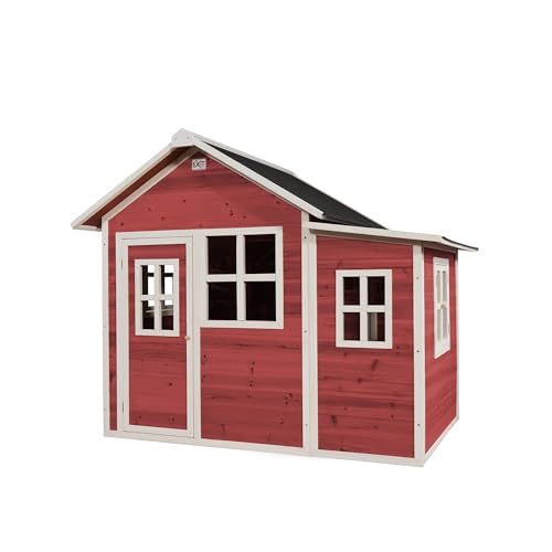 EXIT Toys Loft 150 Holzspielhaus mit Anbau für Draußen - Gartenhaus aus Holz für Kinder - Wasserdichtes Dach - Einfache Montage - 100% FSC Zedernholz - TÜV-Zertifiziert - 188x149x159cm - Rot EXIT Toys Loft 150 Holzspielhaus mit Anbau für Draußen - Gartenhaus aus Holz für Kinder - Wasserdichtes Dach - Einfache Montage - 100% FSC Zedernholz - TÜV-Zertifiziert - 188x149x159cm - Rot von EXIT TOYS