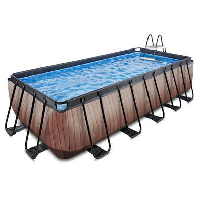 EXIT Wood Pool 540x250x122cm mit Sandfilterpumpe, braun von EXIT TOYS