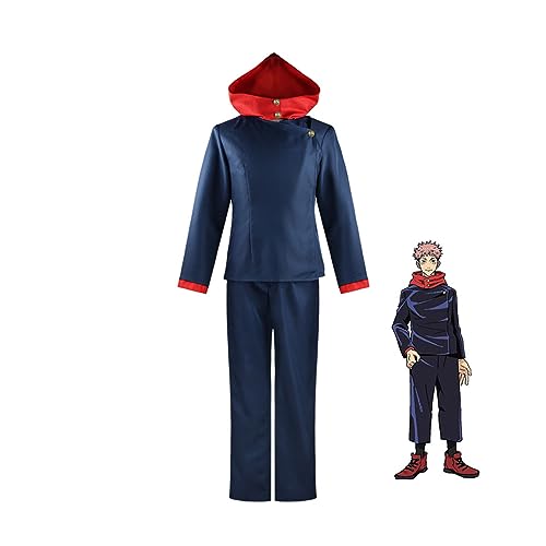 EXOTUF Anime Itadori Yuji Cosplay Kostüm Schuluniform Set Unisex Halloween Party,Blue-S EXOTUF Anime Itadori Yuji Cosplay Kostüm Schuluniform Set Unisex Halloween Party,Blue-S von EXOTUF