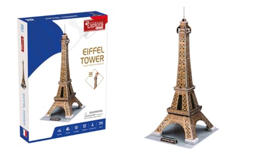 EXPLORA - Eiffelturm - 3D-Puzzles 540020 - 39 Teile - Historisches Denkmal - Level 4 - Ohne Kleber oder Schere - Bildungs - Paris - Konstruktionsspiel - Geschenk - Modell - Ab 5 Jahren von EXPLORA SCIENCES