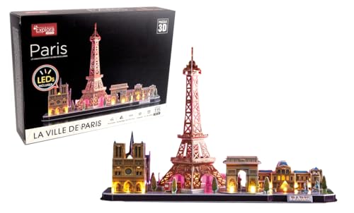 EXPLORA - Monumente von Paris - Leuchtende 3D-Puzzles - 540052-115 Teile - Historisches Denkmal - Level 5 - Ohne Kleber oder Schere - Paris - Bauspiel - Geschenk - Modell - Ab 8 Jahren von EXPLORA SCIENCES