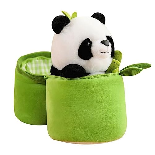 EXQUILEG Bambus-Panda Plüschtier, 25CM Bambus-Panda Plüschspielzeug, Kinder Weiche Plüschkatze Plüschtier Puppe von EXQUILEG
