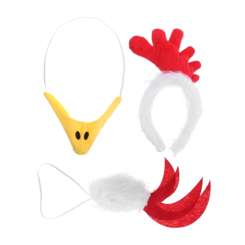 EXQUIMEUBLE 1 Satz Haaraccessoires Teiliges Tierkostüm Haarband für Partys und Feiern Hühnerdesign für Erwachsene Karneval und Osterdekoration von EXQUIMEUBLE