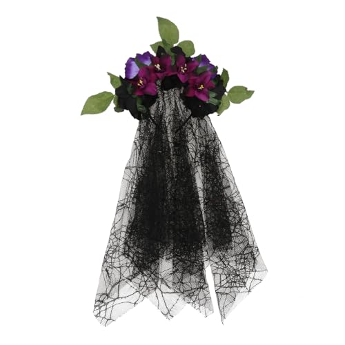 EXQUIMEUBLE 1Stück Dekoratives Haarband mit Rosenblüten und Spitze Exquisites Kopfschmuck Accessoire für Hochzeiten Partys und Besondere Anlässe von EXQUIMEUBLE