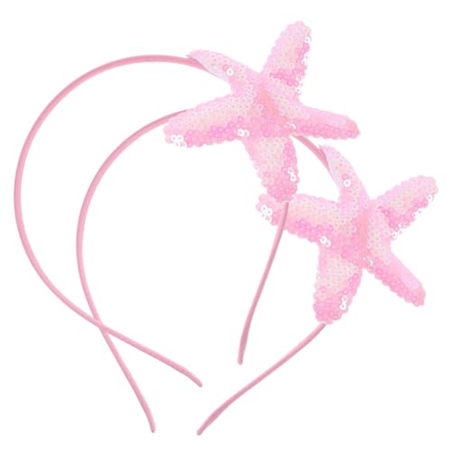EXQUIMEUBLE 2 Stck Haarband Pailletten Seestern Stirnband Glitzer Haarschmuck für Kleinkinder Mädchen Geburtstag Strand Party Zubehör von EXQUIMEUBLE