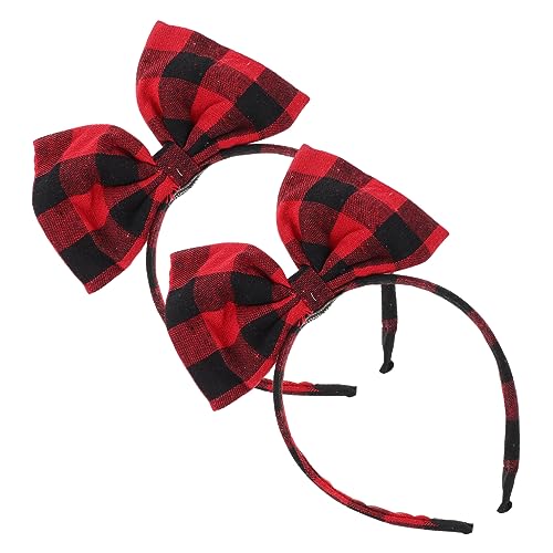 EXQUIMEUBLE 2 Stück Kreative Schleifen Stirnbänder für Haarschmuck für Partys Dekorative Haarreifen Rot und Schwarz für Kostüme und Themenfeiern von EXQUIMEUBLE