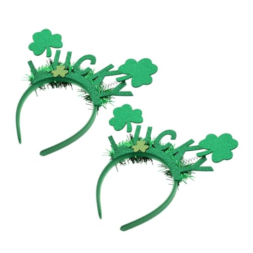 EXQUIMEUBLE 2 Stück Shamrock Haarband für Patrick's Day Verspielte Haarschmuck Accessoires für Festlichkeiten und Partys Bequem Design von EXQUIMEUBLE