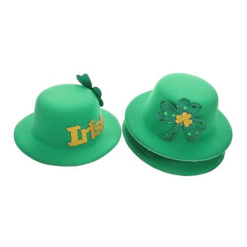 EXQUIMEUBLE 3 Stück Irish Festival Haaraccessoires Shamrock Mini Hut Haarklammer für Patrick's Day Feierlichkeiten für Partys und Feste Leicht und Bequem von EXQUIMEUBLE