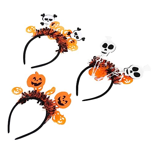 EXQUIMEUBLE 3Stücke Halloween Haarreif Skelett Kürbis Stirnbänder für Erwachsene Kostümpartys Festivals und Fotografie Leicht Tragbar von EXQUIMEUBLE