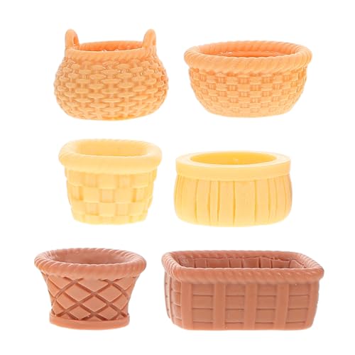 EXQUIMEUBLE 6 Stück Miniaturkörbe für DIY Resin Craft Mini Blumen und Obstkörbe für Puppenhaus Dekoration für Kreative Miniaturprojekte EXQUIMEUBLE 6 Stück Miniaturkörbe für DIY Resin Craft Mini Blumen und Obstkörbe für Puppenhaus Dekoration für Kreative Miniaturprojekte von EXQUIMEUBLE