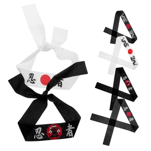 EXQUIMEUBLE 6 Stück Teiliges Samurai Stirnband für Bequemes Hachimaki Bandana für Karate Partydekoration und Cosplay Zubehör für Thematische Feiern von EXQUIMEUBLE