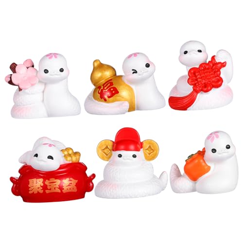 EXQUIMEUBLE 6 Stück Tierkreis-Schlange-Ornament Winzige Miniaturschlange Mini-schlangenfigur Bonsai Dekorative Schlangenverzierung Mini-schlangenornament Mond- Karikatur Streich Für Harz EXQUIMEUBLE 6 Stück Tierkreis-Schlange-Ornament Winzige Miniaturschlange Mini-schlangenfigur Bonsai Dekorative Schlangenverzierung Mini-schlangenornament Mond- Karikatur Streich Für Harz von EXQUIMEUBLE