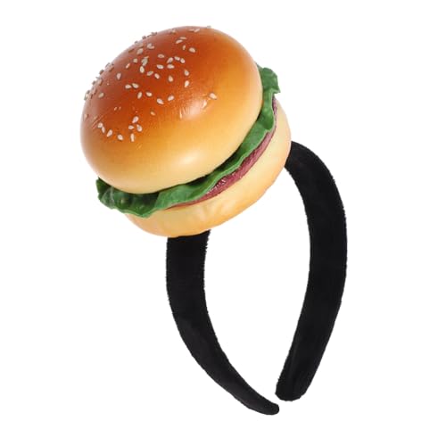 EXQUIMEUBLE Burger Kostüm Stirnband für Cosplay Lustiges Hamburger Accessoire für Halloween Partys Bühnenauftritte Dekoratives Haarband aus Schwamm Party Foto Requisite für und Familie von EXQUIMEUBLE