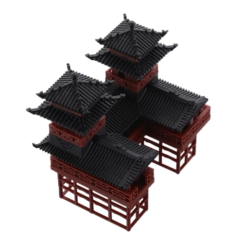 EXQUIMEUBLE Figurine Chinesisches Design Kunstvolle Bonsai Dekoration für Innen und Außen Mikrolandschaftsornament Traditionelle Architektur für Bonsai von EXQUIMEUBLE