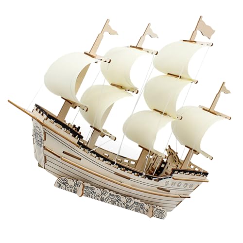 EXQUIMEUBLE Holzpuzzle Segelboot Modell DIY Bausatz für Erwachsene Exquisites Puzzle für Dekoration im Büro und Zuhause Langlebig und Sicher der Nutzung von EXQUIMEUBLE