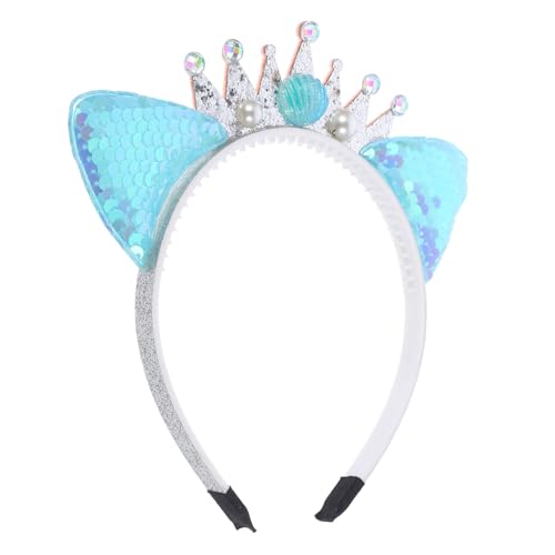 EXQUIMEUBLE Katzenohren Haarreif mit Pailletten für Dekorativer Haarschmuck für Kostümpartys Geburtstagsfeiern und Karneval Attraktives Cartoon Design mit Glitzer und Katzenohren von EXQUIMEUBLE
