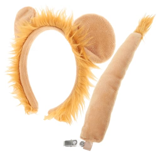 EXQUIMEUBLE Kostümset Tierohr Haarband mit Löwenschwanz Exquisites Tierkostüm Zubehör für Kinder Partydekorationen für Cosplay Lustiges Cosplay Accessoire EXQUIMEUBLE Kostümset Tierohr Haarband mit Löwenschwanz Exquisites Tierkostüm Zubehör für Kinder Partydekorationen für Cosplay Lustiges Cosplay Accessoire von EXQUIMEUBLE