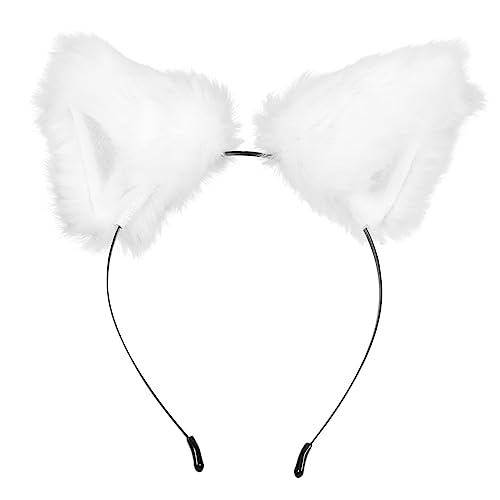 EXQUIMEUBLE Plüsch Haarreif mit Tierohren Weich und Langlebig Niedliches Cosplay Stirnband für Mädchen Geeignet für Party Fotoshooting Maskerade und Geburtstagsfeier Haarschmuck Accessoire von EXQUIMEUBLE