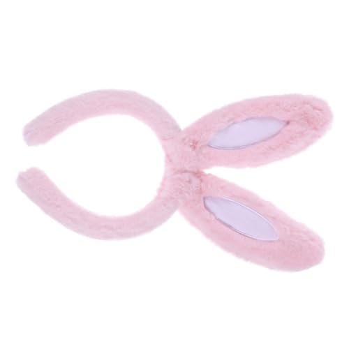 EXQUIMEUBLE Plüsch Kaninchenohren Haarreif für Frauen Süßer Rosa Bunny Headband Weich und Bequem Party Festival Kopfschmuck Geeignet für Cosplay Geburtstage und Karneval von EXQUIMEUBLE