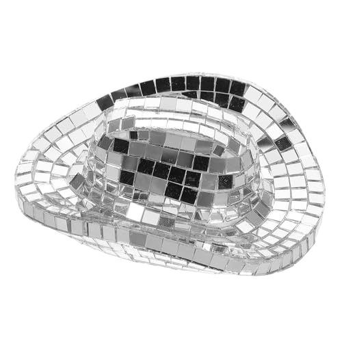 EXQUIMEUBLE Retro Disco Hut Dekoration mit Spiegel Festliche Party Hut Verzierung für Hochzeiten Bars und Themenpartys Vielseitiges Accessoire und Dekorationselement von EXQUIMEUBLE