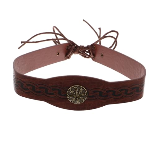 EXQUIMEUBLE Retro Viking Kopfband aus PU Mittelalterliches Zubehör für Renaissance Feste und Cosplay Events Ergonomisch Geformt Robustes Material Kunsthandwerkliche Details für von EXQUIMEUBLE