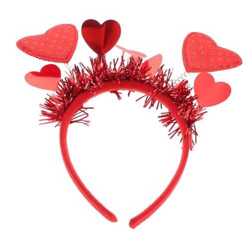 EXQUIMEUBLE Rotes Haarreif mit Pailletten Kopfband für Valentinstag Hochzeiten und Partys Leicht und Robust Perfektes Kostüm Zubehör für Damen von EXQUIMEUBLE