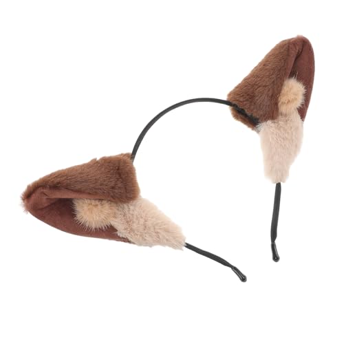 EXQUIMEUBLE Wolf Haarreif für Kawaii Tierkopfbedeckung für Makeup Cosplay und Halloween Weiches und Kuscheliges Design für Partys und Alltägliche Anlässe von EXQUIMEUBLE