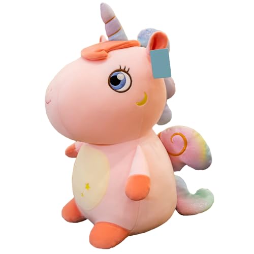 EXQULEG Einhorn Plüschtier, Einhorn Kuscheltier Stofftier Kissen, 30cm Rosa, Fantasie, Unisex von EXQULEG