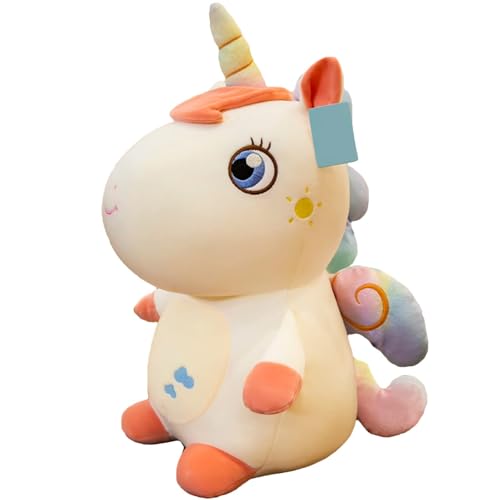 EXQULEG Einhorn Plüschtier, Einhorn Kuscheltier Stofftier Kissen, Plüsch Einhorn Plüschpferd Geschenk für Kinder Mädchen (Weiß,30cm) von EXQULEG