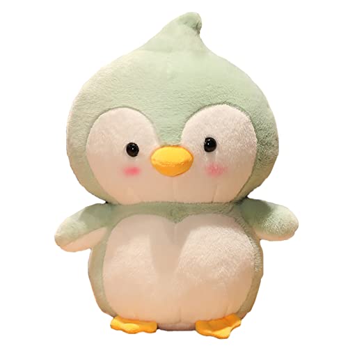 EXQULEG Pinguin Plüschtier, Pinguin Stofftier Kuscheltier, Süßes Pinguin Plüsch Spielzeug Pinguinpuppe Kissen Geschenk für Kinder Mädchen Junge (Grün,35cm) von EXQULEG