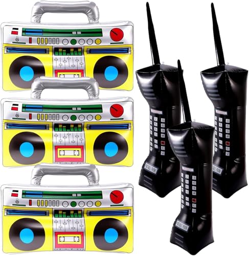 EXTRAPINS 6 Stück Aufblasbare Boombox Aufblasbares Handy,Aufblasbare Radio Boom Box,Aufblasbare Instrumente Spielzeug Set,Aufblasbare Rock Star Toy für 80er 90er Party Decor EXTRAPINS 6 Stück Aufblasbare Boombox Aufblasbares Handy,Aufblasbare Radio Boom Box,Aufblasbare Instrumente Spielzeug Set,Aufblasbare Rock Star Toy für 80er 90er Party Decor von EXTRAPINS
