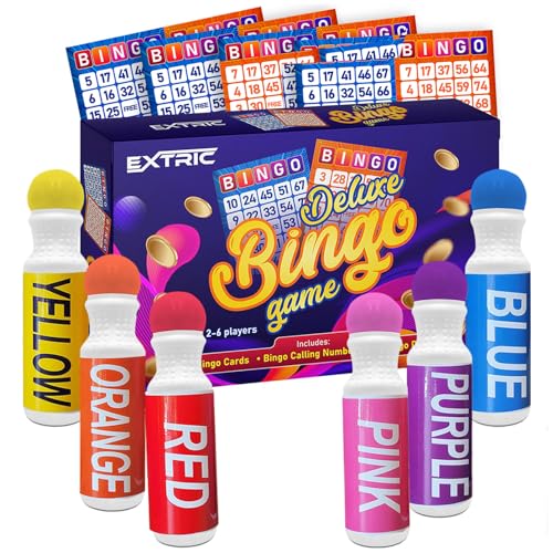 EXTRIC Bingo-Spiel, Bingo-Spiel für Erwachsene und Kinder, Bingo-Set enthält Bingo-Daubers, Bingo-Karten und Telefonnummern, ideale lustige Bingo-Spiele für Familienspielabend EXTRIC Bingo-Spiel, Bingo-Spiel für Erwachsene und Kinder, Bingo-Set enthält Bingo-Daubers, Bingo-Karten und Telefonnummern, ideale lustige Bingo-Spiele für Familienspielabend von EXTRIC