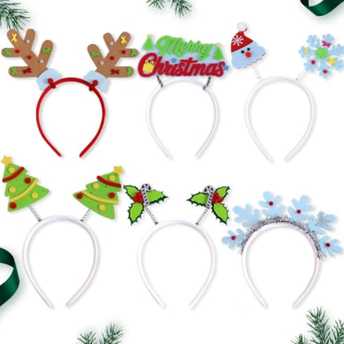 EXTRWORY 6 Stück fluoreszierende Weihnachts-Stirnbänder, leuchtende Partyhüte, verstellbare Größe, Rentier, Schneeflocke, Baum, Cosplay, Kostüm, Zubehör für Feiertage, Partys EXTRWORY 6 Stück fluoreszierende Weihnachts-Stirnbänder, leuchtende Partyhüte, verstellbare Größe, Rentier, Schneeflocke, Baum, Cosplay, Kostüm, Zubehör für Feiertage, Partys von EXTRWORY