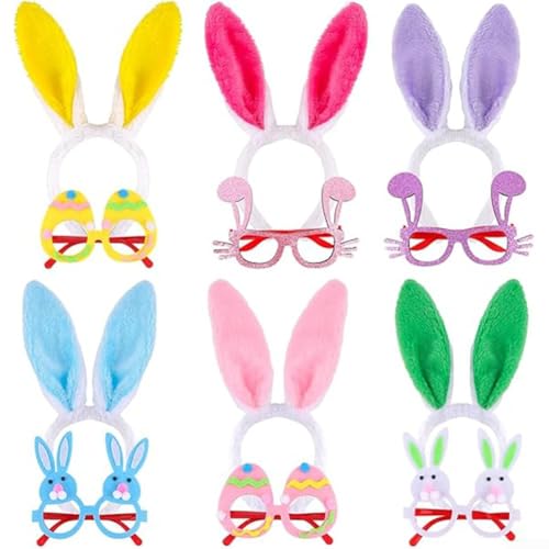 EXTRWORY Einzigartiges Oster-Partygeschenk, verstellbare Stirnbänder und Brille mit Hasenohren für ein festliches Erlebnis (B) von EXTRWORY