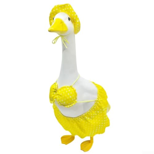 EXTRWORY Entzückendes Veranda-Gans-Outfit mit Hasenhut und buntem Schal für saisonale Freude (gelb) von EXTRWORY
